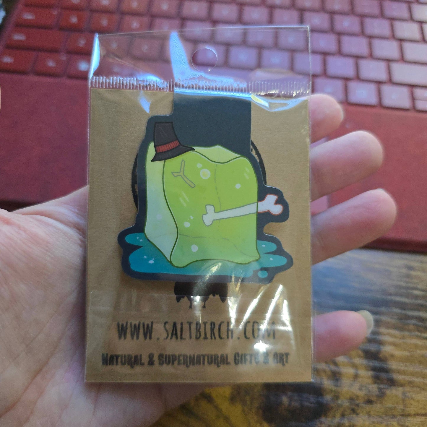 Gelatinous Cube Geek/Tabletop Themed Magnetic Bookmark