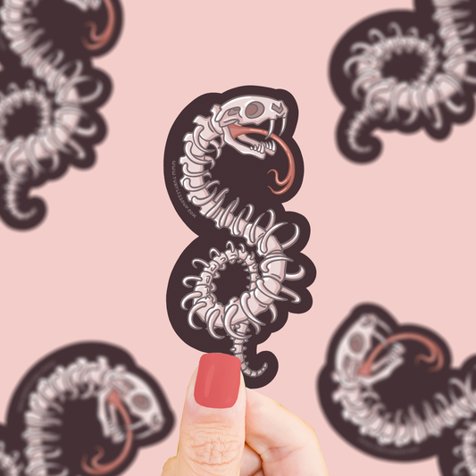 Snake Skeleton, Halloween, Spooky, Creepy, Vinyl Sticker