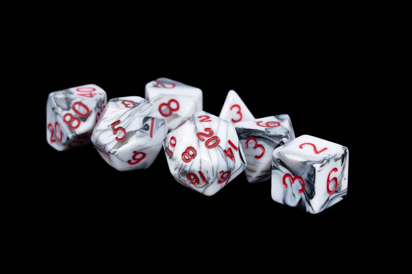 Marble Pattern High Quality Acrylic Dice Set (Multiple Options)