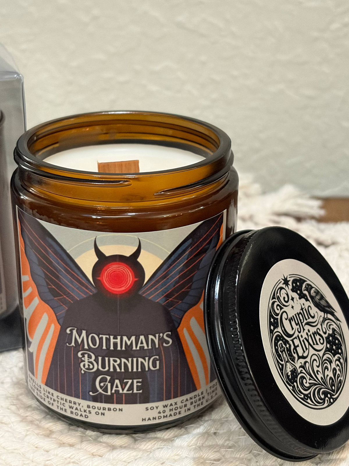 Mothman’s Burning Gaze Hand Poured Scented Soy Candle