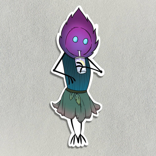 Flatwoods Monster With a Drink Sticker