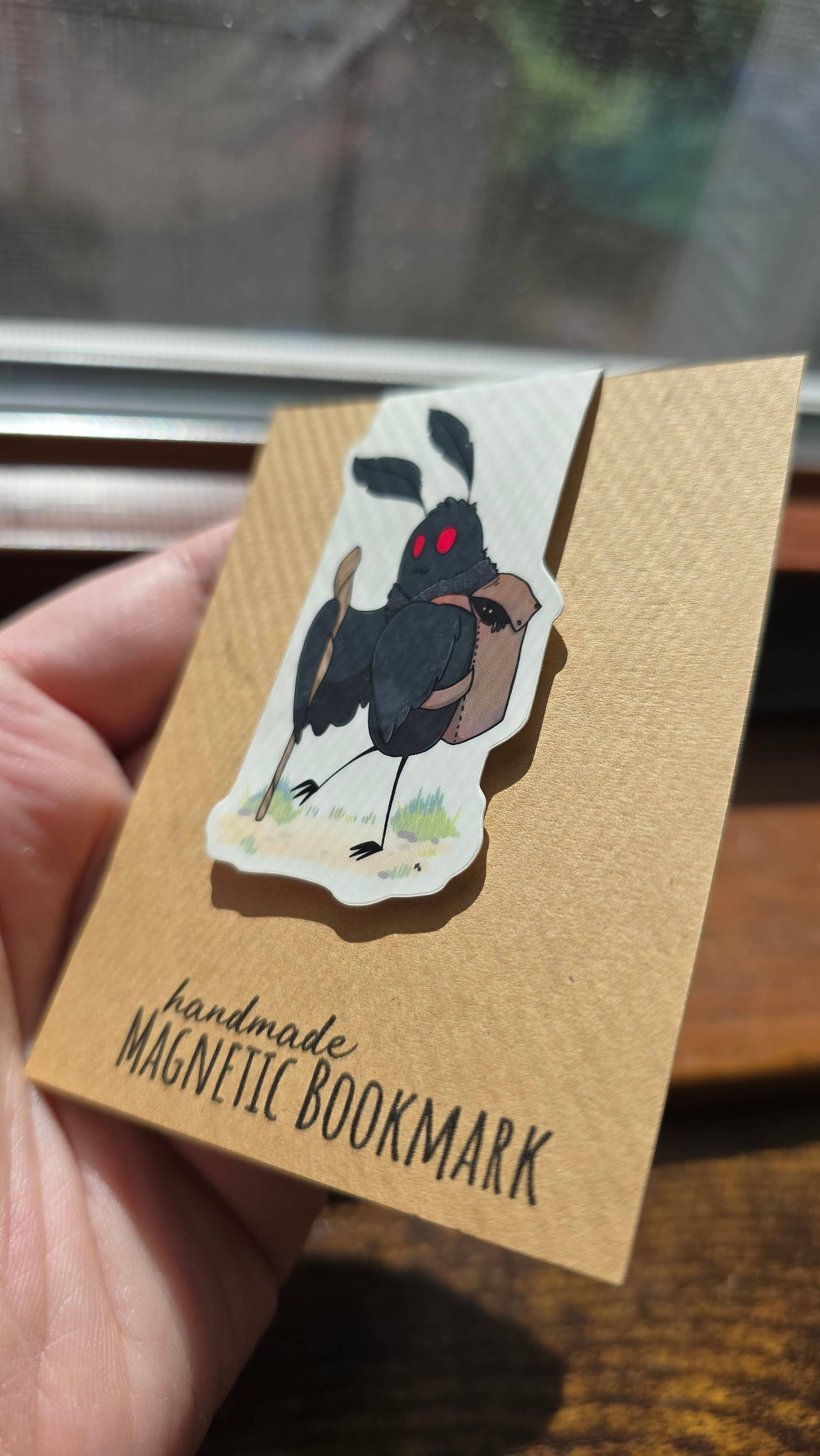 Adventure Mothman Cryptid Magnetic Bookmark