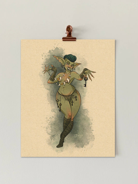 Goblin Pinup 8x10 Art Print