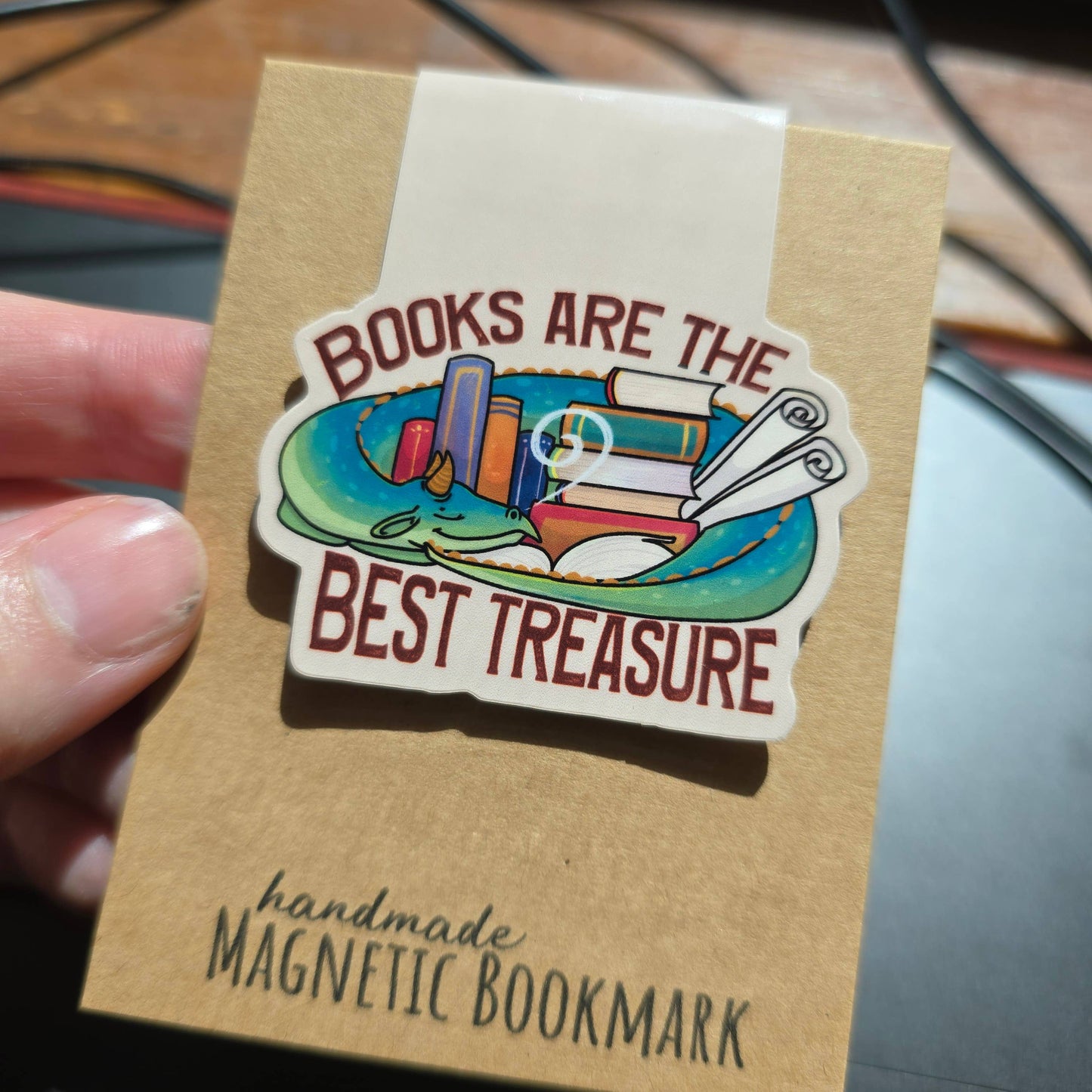 Books are the Best Treasure Dragon Fantasy Magnetic Bookmark