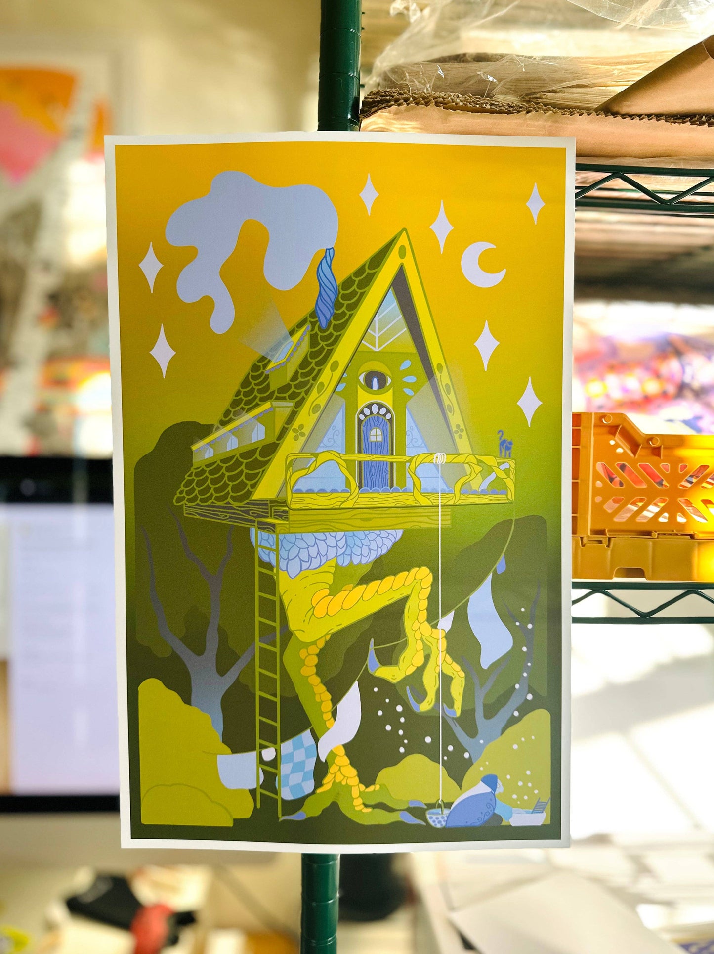 Baba Yaga Doing Laundry 5x7 Art Print