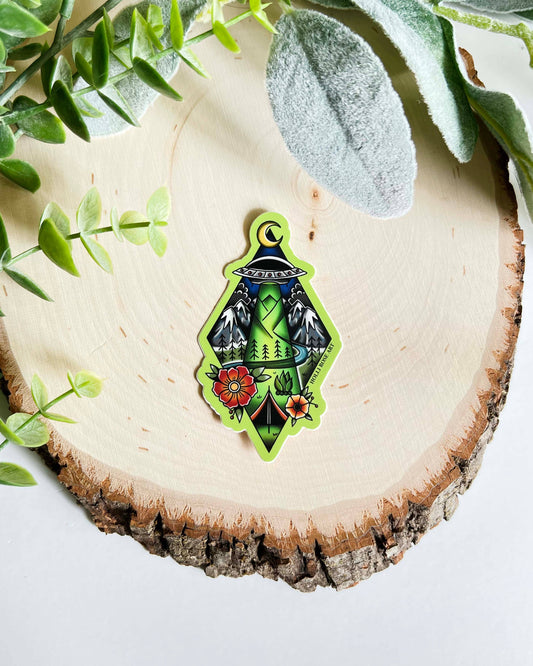 Alien UFO Sticker