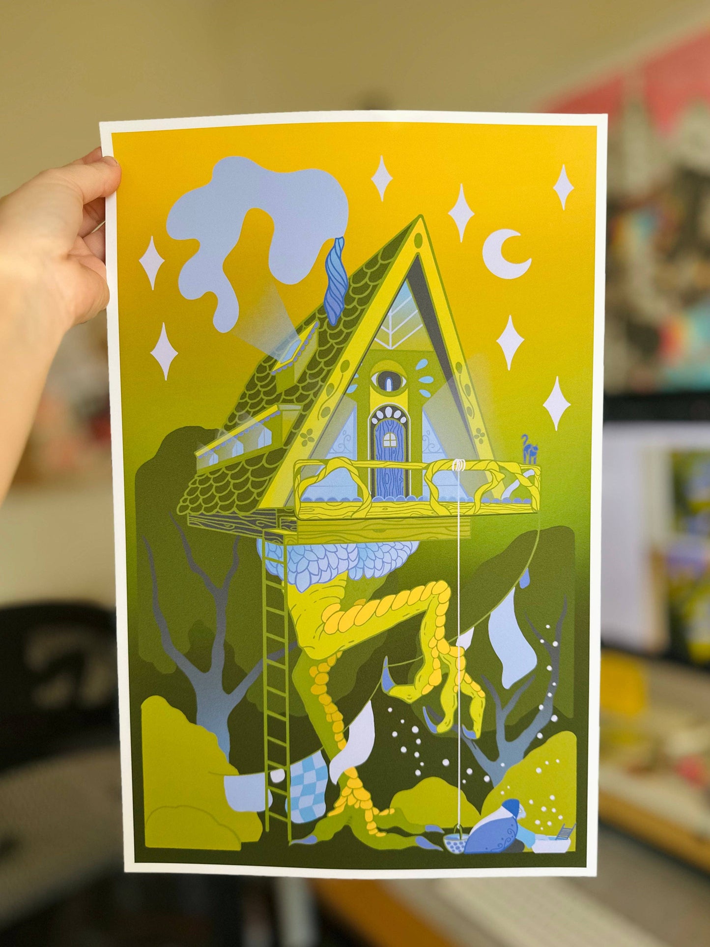 Baba Yaga Doing Laundry 5x7 Art Print