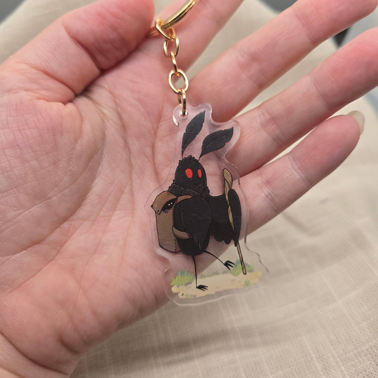 Hiking Adventure Mothman Keychain
