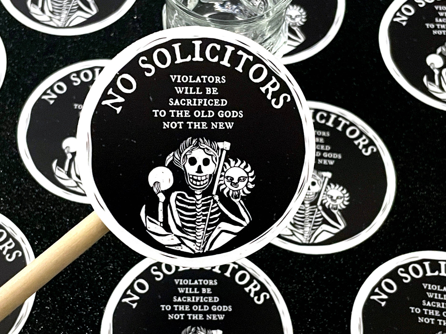 No Solicitors, Dark Humor Vinyl Sticker