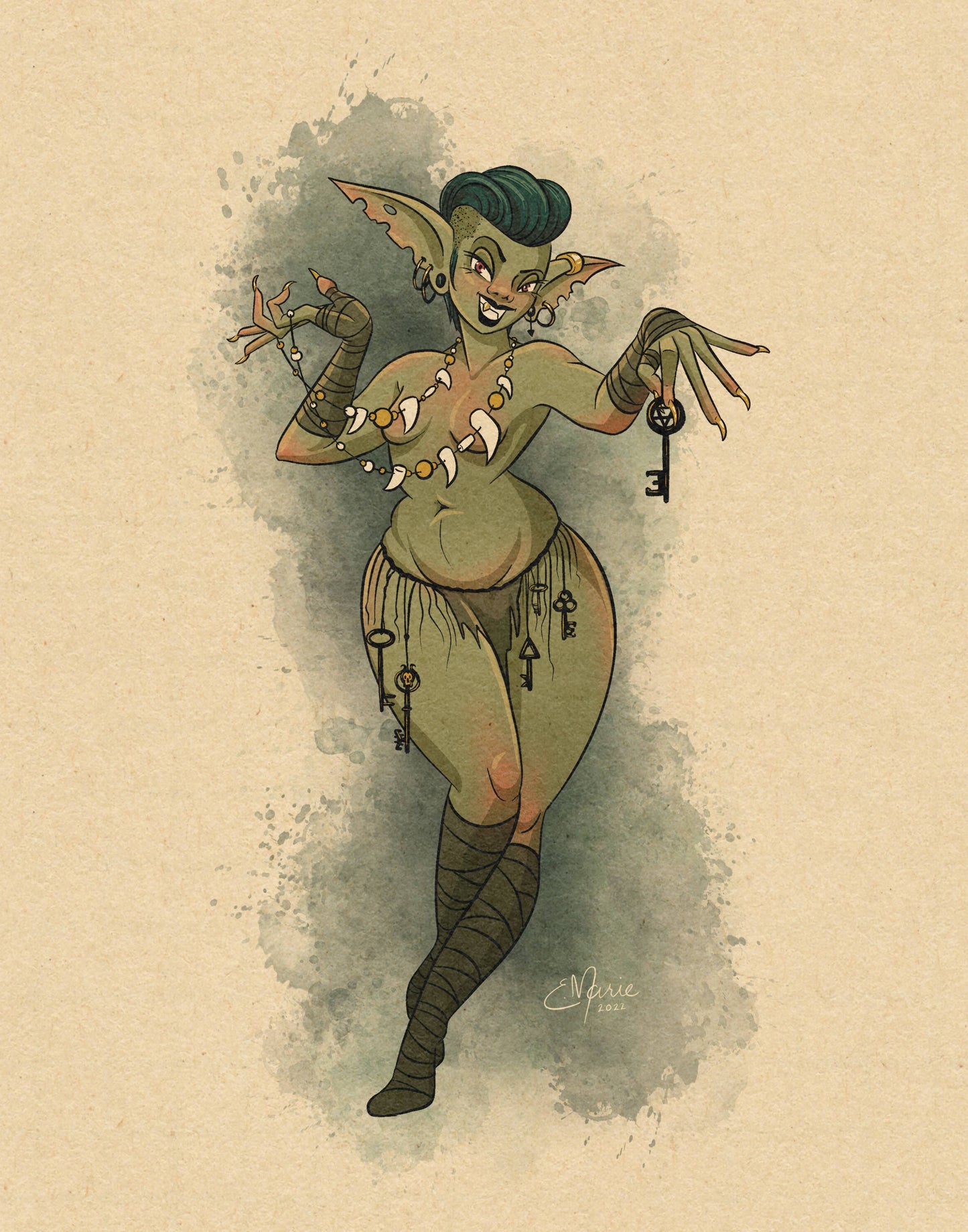Goblin Pinup 8x10 Art Print