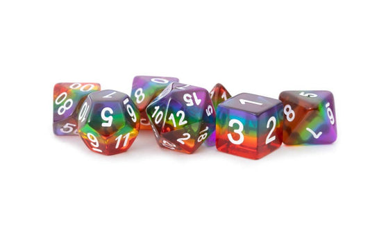 Translucent Rainbow - 16mm Resin Polyhedral Dice Set