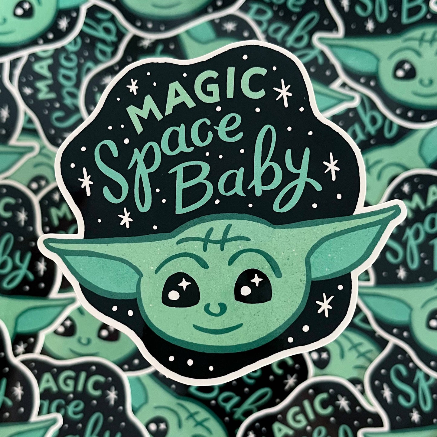 Magic Space Baby sticker - Baby Yoda sticker - nerdy sticker