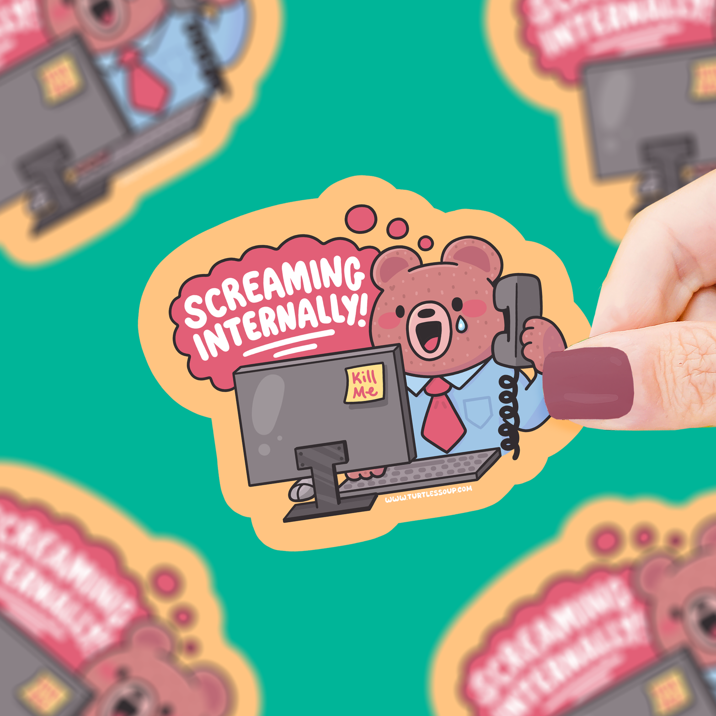 Screaming Internally | Office Job | Funny | Vinyl Sticker