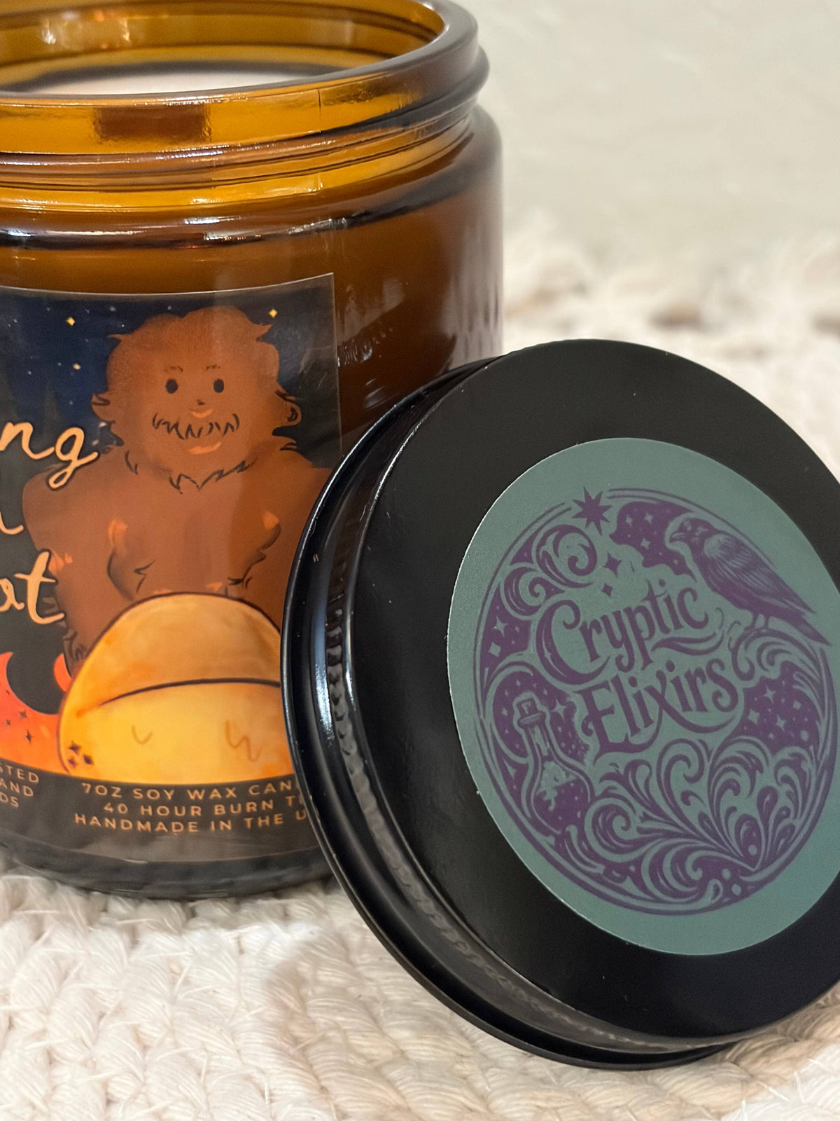 Camping with Sasquatch Bigfoot Themed Scented Candle