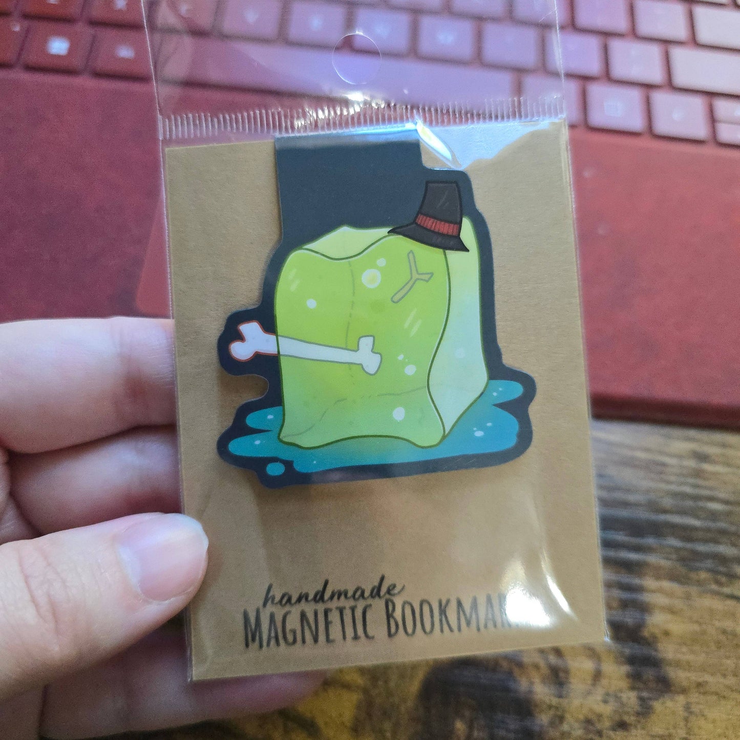 Gelatinous Cube Geek/Tabletop Themed Magnetic Bookmark