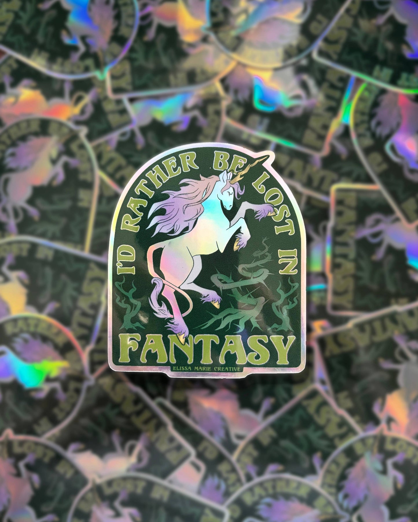 Lost in Fantasy Holographic Unicorn Sticker