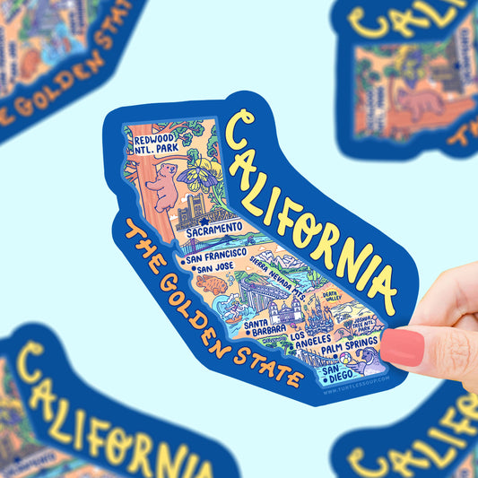 California Map Art Car Decal Vinyl Sticker