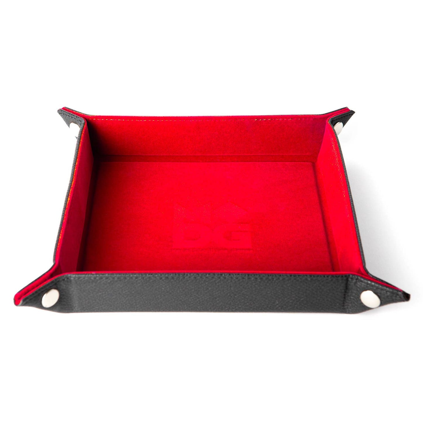 Rainbow Velvet Folding Dice Tray with Leather Backing