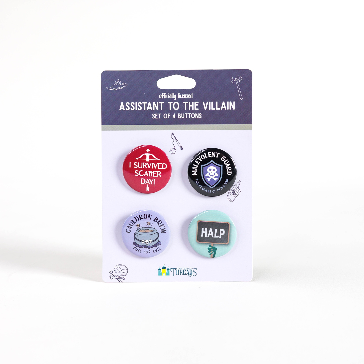 Massacre Manor Button Pin Set | Assistant to the Villain