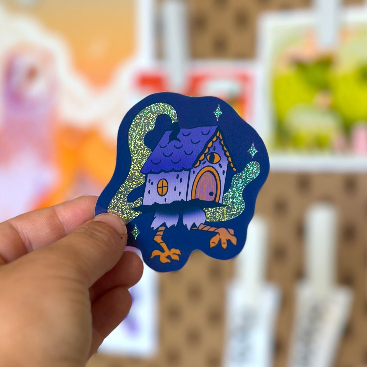 Baba Yaga Hut Holographic - Sticker