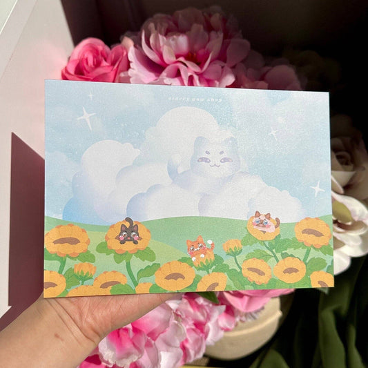 Sunflower Cat Notepad | 50 sheets A5 memo pad