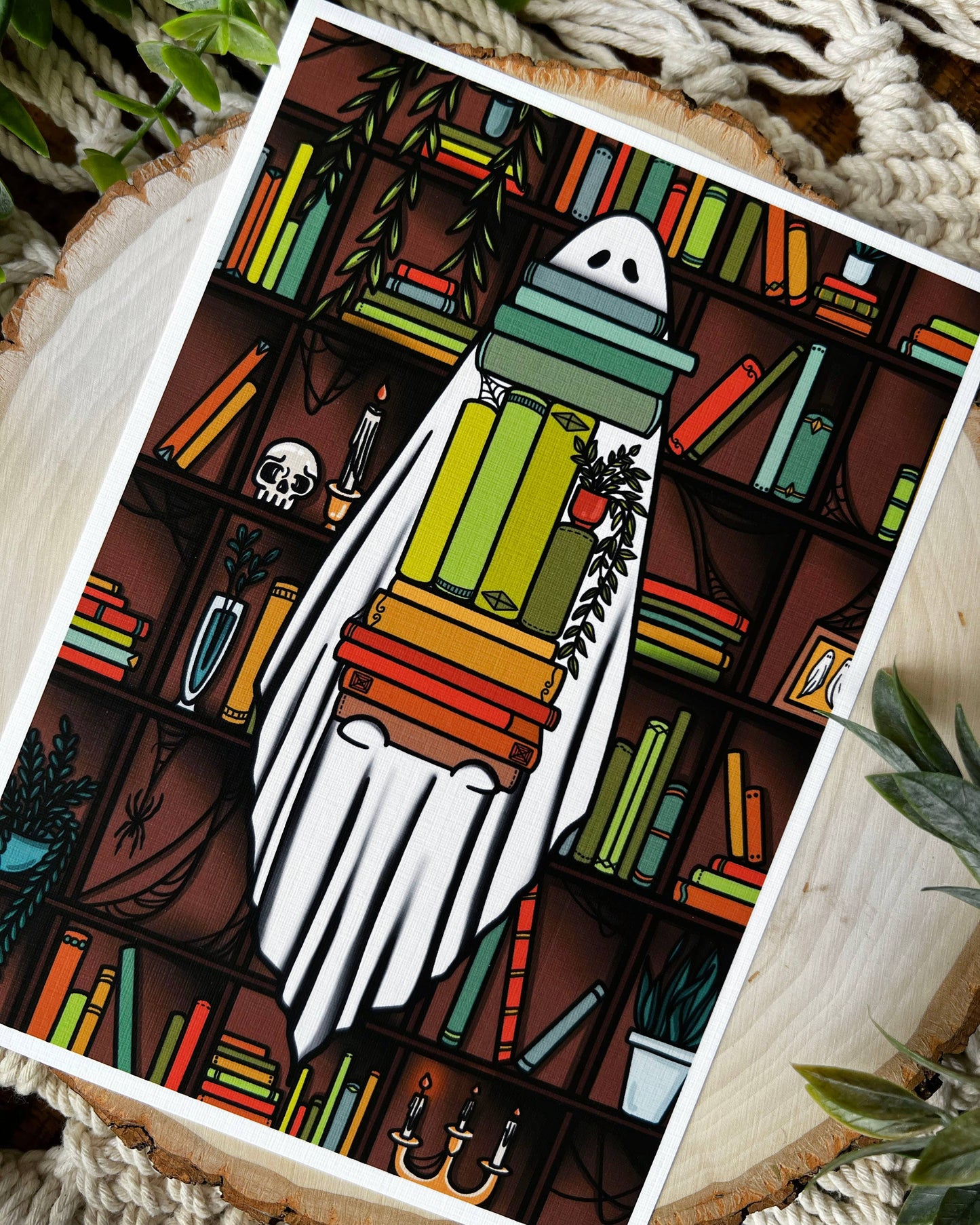 Reading Library Ghost Art Print