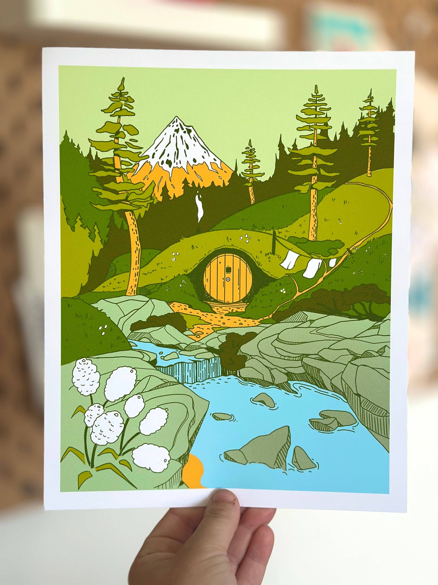 Mountain Hobbit Home Art Print 8x10