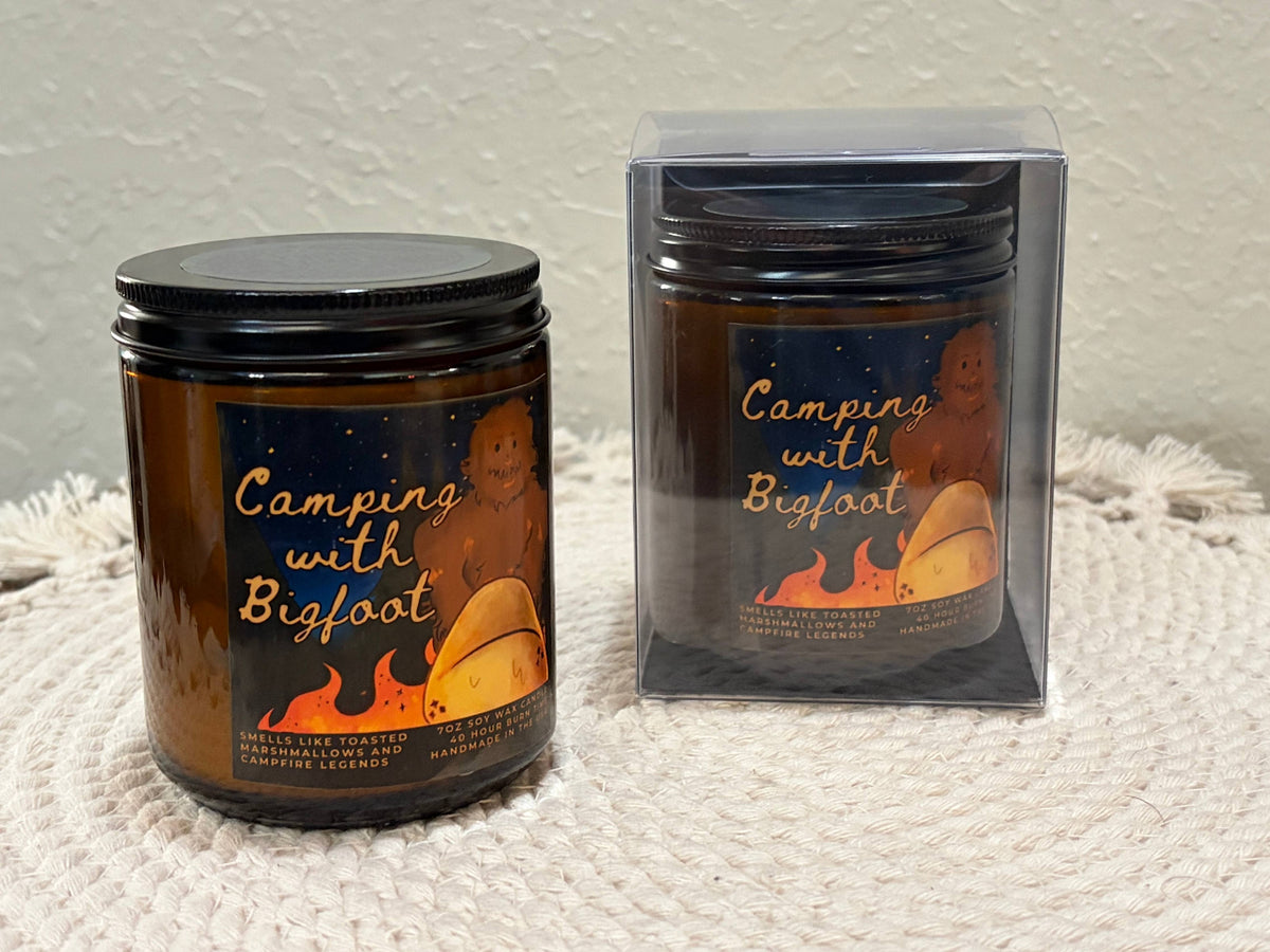 Camping with Sasquatch Bigfoot Themed Scented Candle