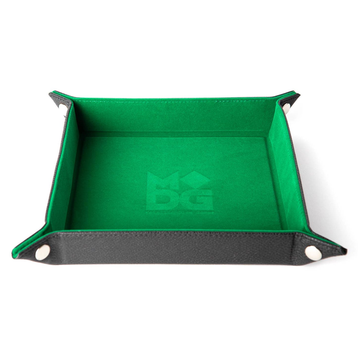 Rainbow Velvet Folding Dice Tray with Leather Backing