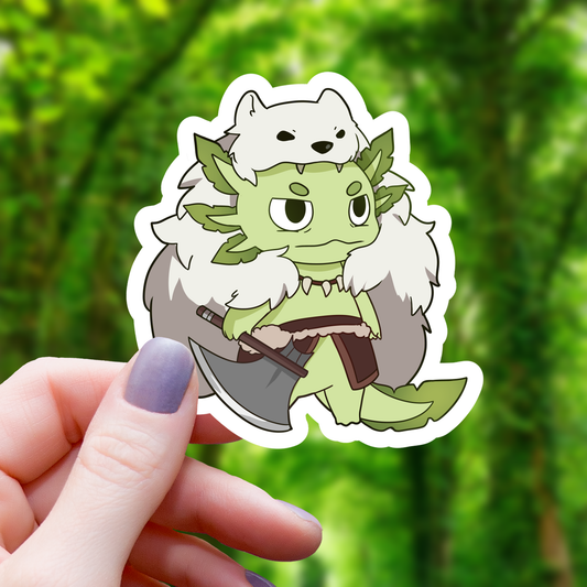 Axolotl Barbarian RPG Inspired Class Sticker - 3"
