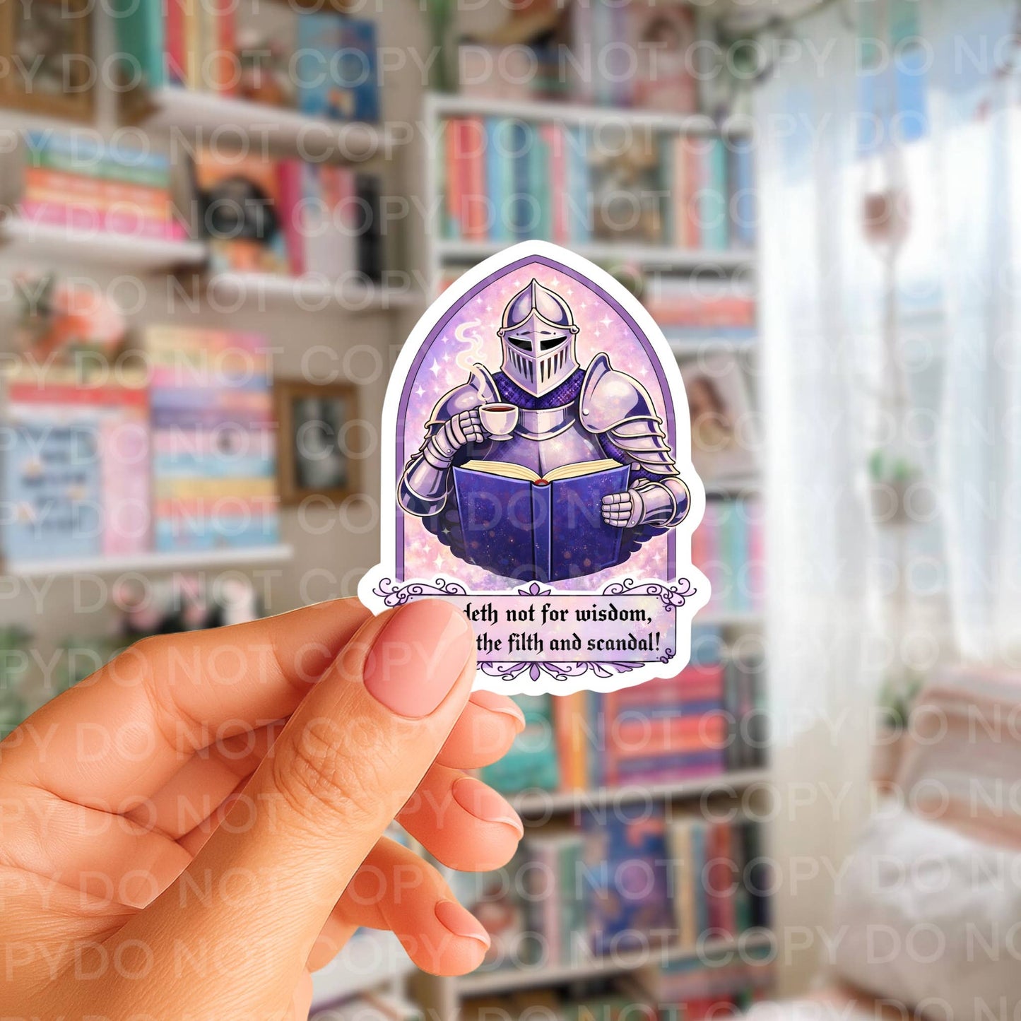 I Readeth Not For Wisdom Bookish Medieval Sticker