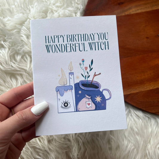"Happy Birthday You Wonderful Witch" Birthday Card