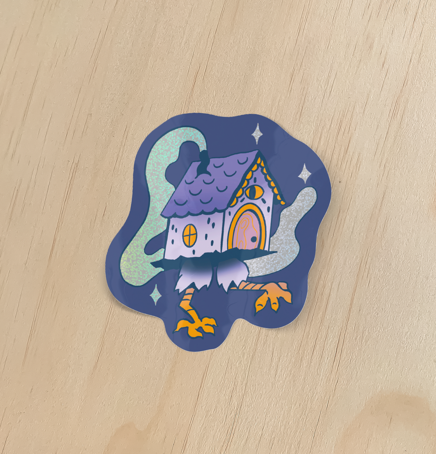 Baba Yaga Hut Holographic - Sticker