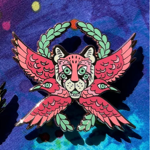 American Cheetah Angel Pins - Rose Gold