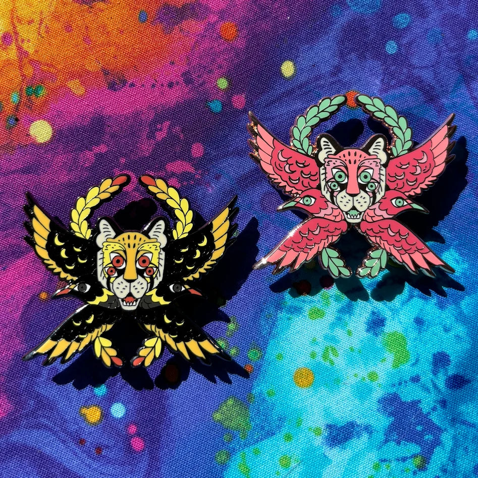 American Cheetah Angel Pins - Rose Gold