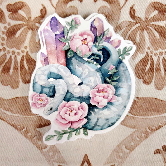 Floral Crystal Snake - Sticker