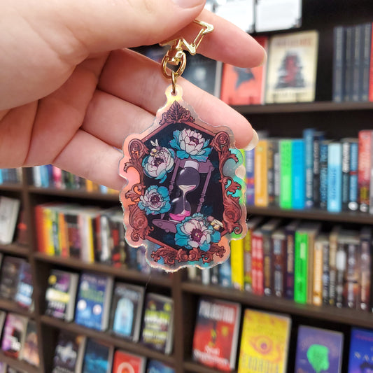 Floral Hourglass Keychain