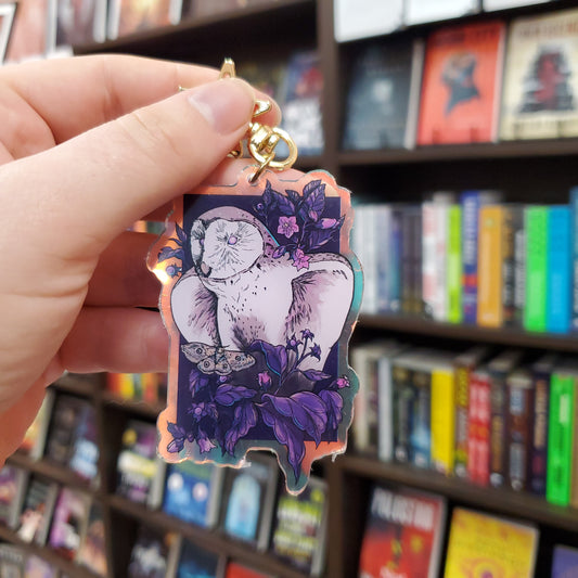Floral Owl Keychain