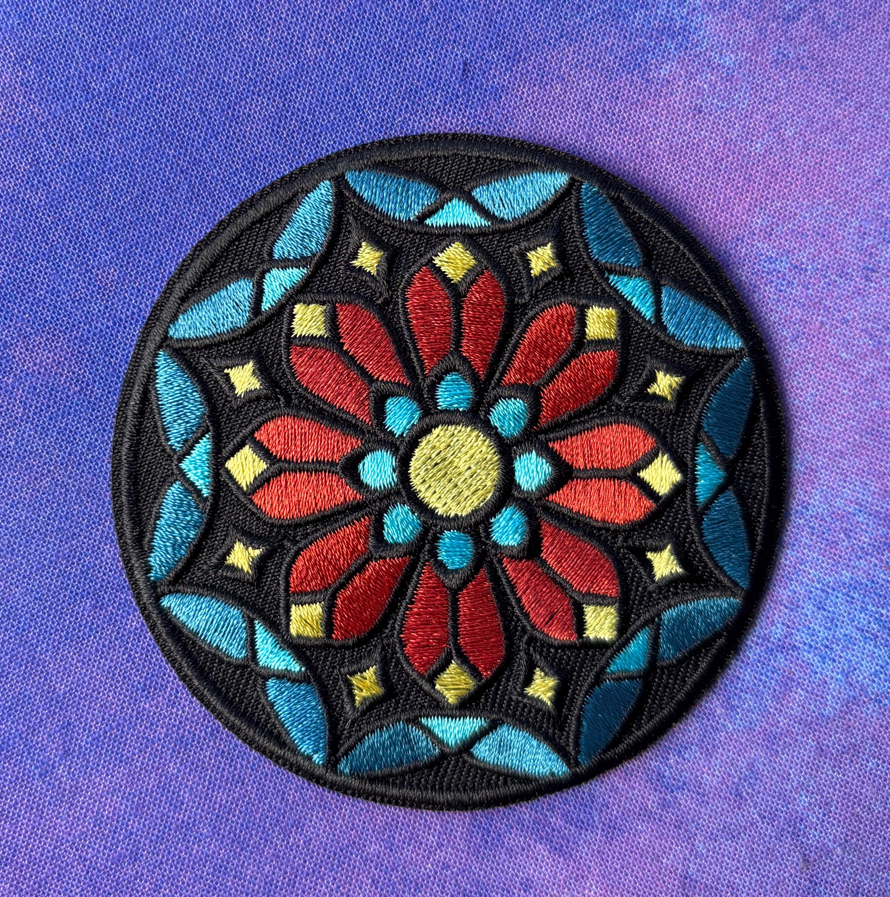 Rose Stained Glass Window Patch