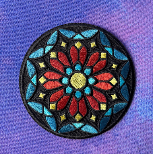 Rose Stained Glass Window Patch